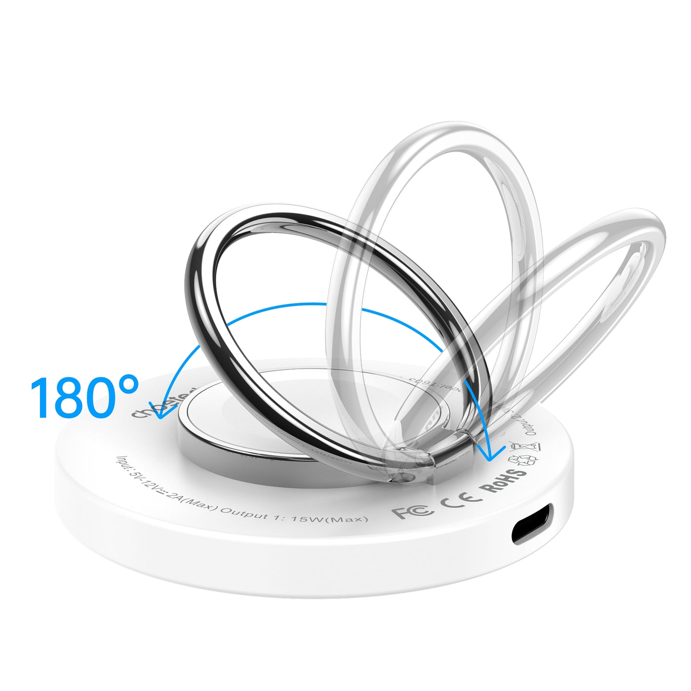 CHOETECH T603-F Ring Holder and Magnetic 15W Wireless Charger for Phone/airPod/iWatch