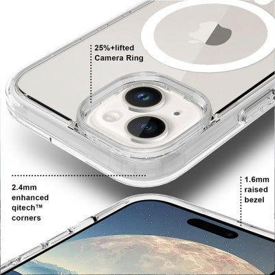 Ultimake Shockproof Transparent Magsafe Cover Case for iPhone 15 (Transparent)
