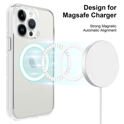 Ultimake Shockproof Transparent Magsafe Cover Case for iPhone 15 Pro (Transparent)