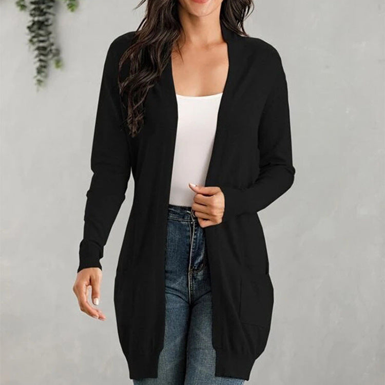 women's long sleeve knitted cardigan cardigan kakaclo