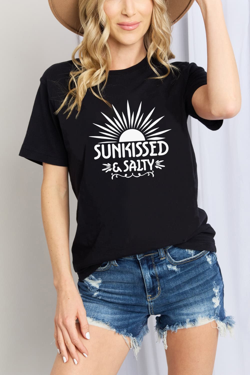 Simply Love SUNKISSED & SALTY Graphic Cotton T-Shirt