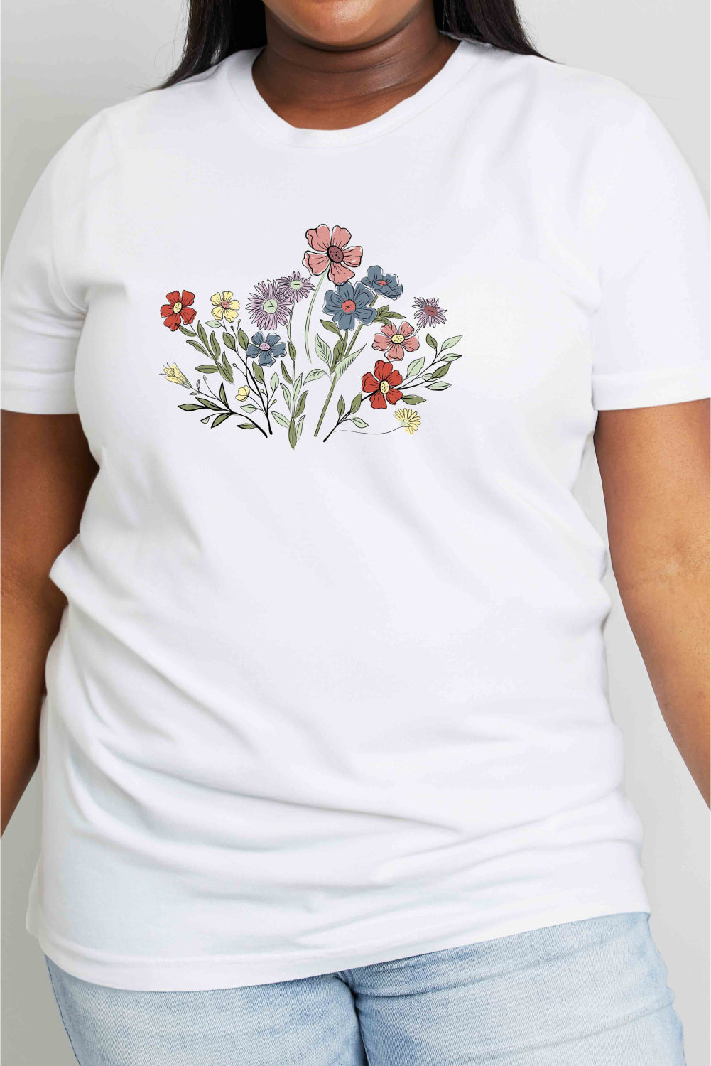 Simply Love Full Size Flower Graphic Cotton Tee
