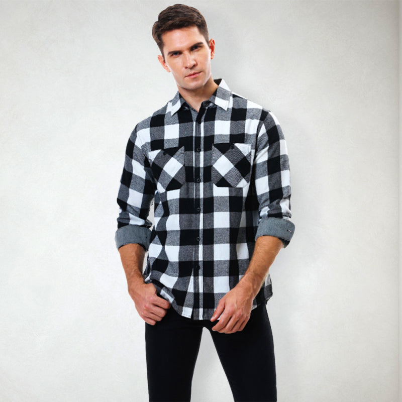 Men's plaid shirt flannel ground shirt kakaclo