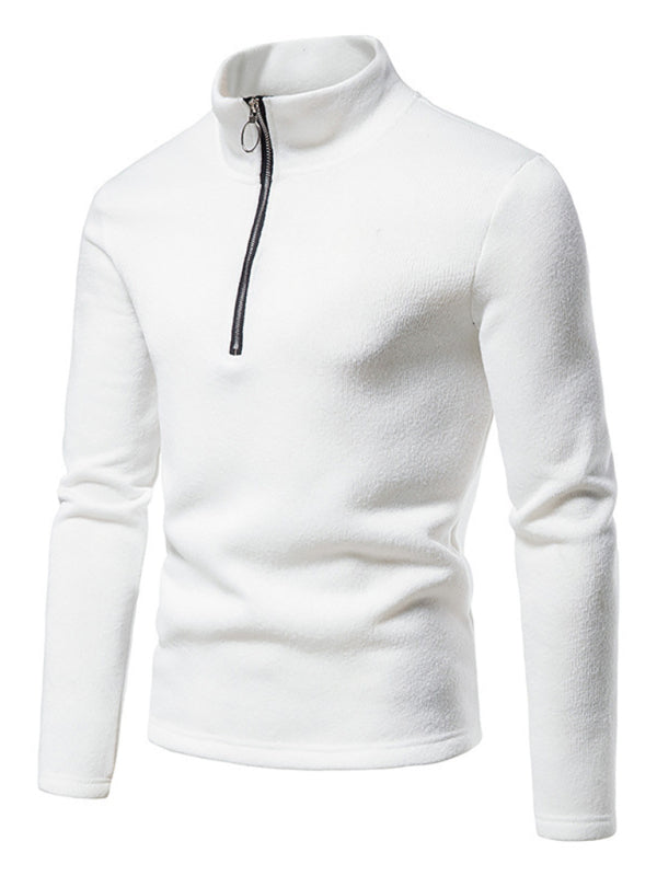 Men's solid color turtleneck zipper long sleeve sweatshirt kakaclo