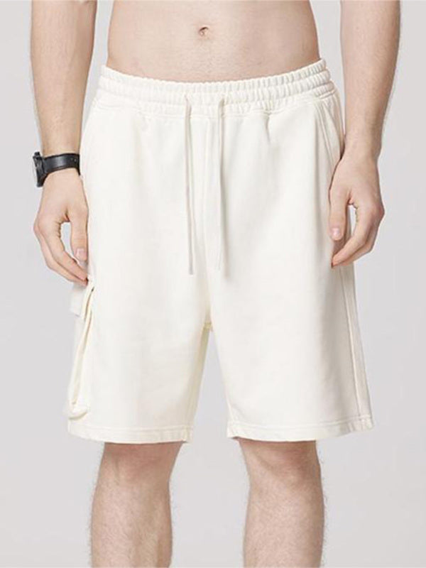 Men's Contrasting Color Stitching Woven Casual Shorts