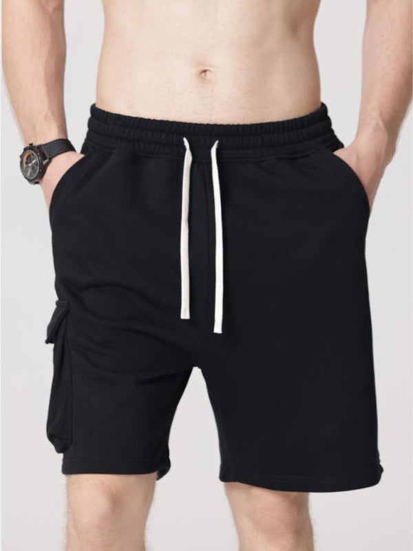 Men's Contrasting Color Stitching Woven Casual Shorts